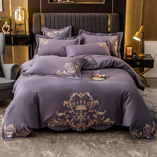 Egyption Embroidery Duvet Set _ Mauve