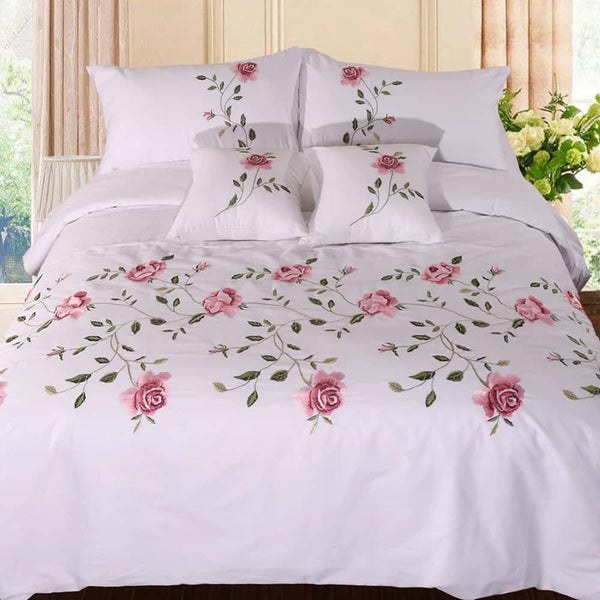 Luxury Embroidered Duvet Set _ White