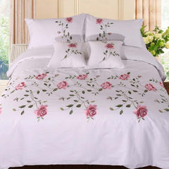 Luxury Embroidered Duvet Set _ White