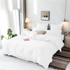 Cross Pleated Duvet Set - white