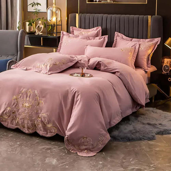 Egyption Embroidery Duvet Set _ Pink