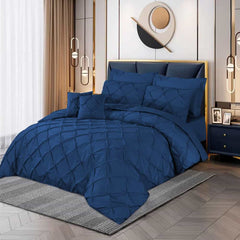 Pintuck Duvet Set - Royal Blue